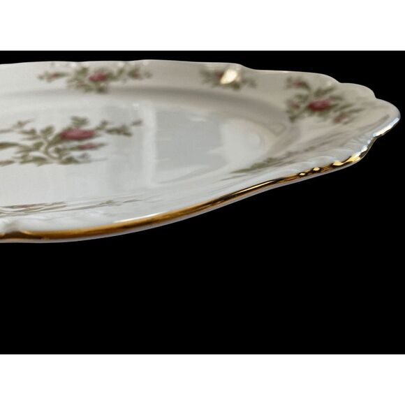 Vintage New Johann Haviland Bavaria Germany Moss Rose Serving Platter 13" - Picture 6 of 8